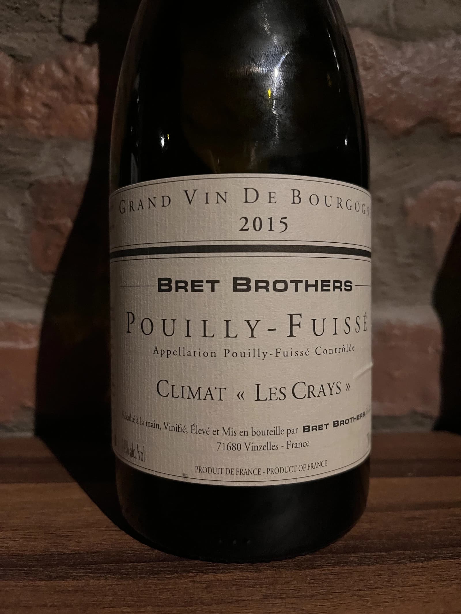 Bret Brothers Pouilly-Fuissé Climat Les Crays 2015