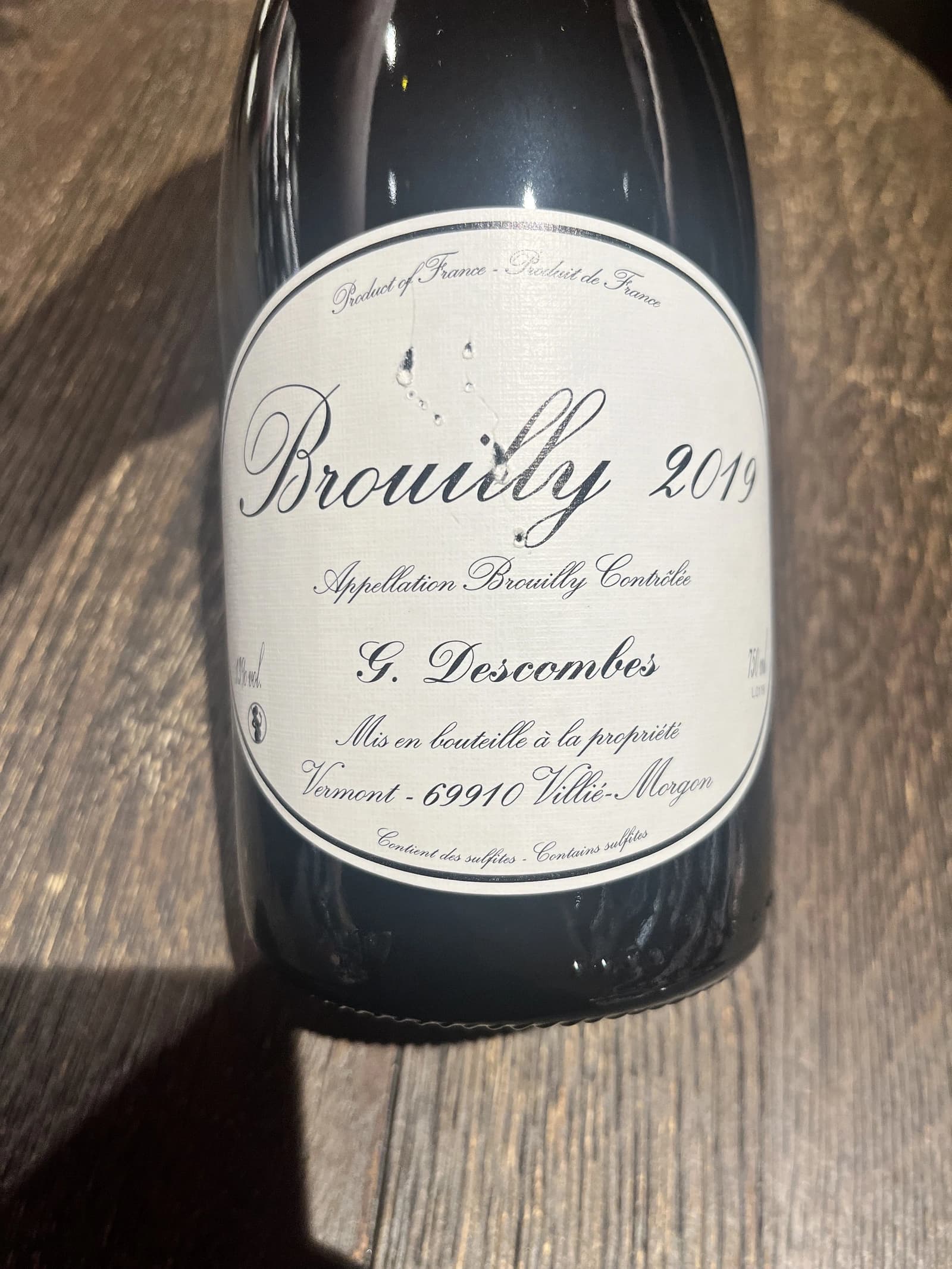 Georges Descombes Brouilly 2019